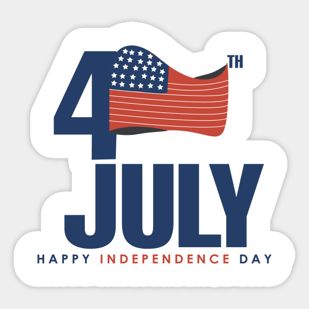 4th July Happy Independence Day Logo Design Sticker by nancyartwork
